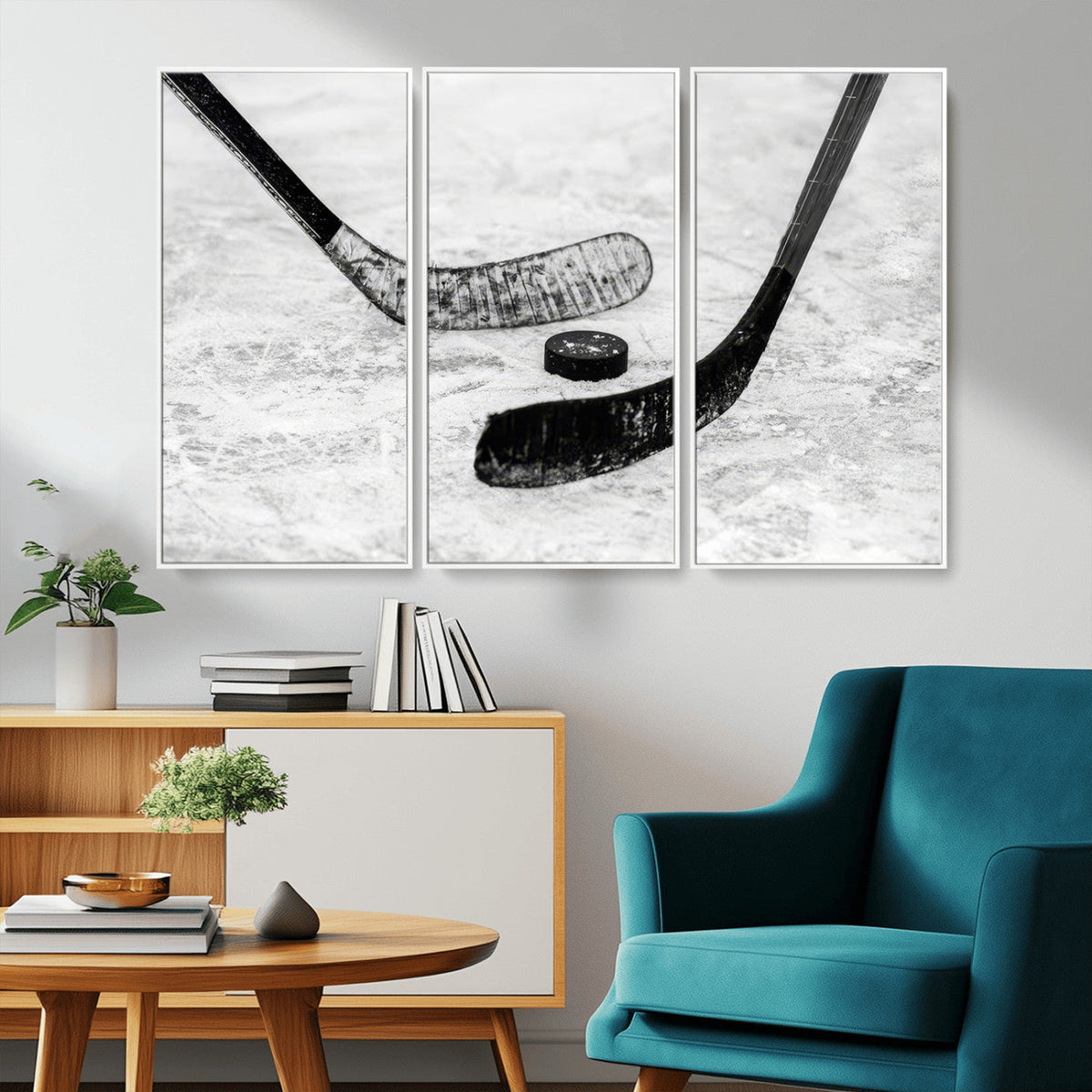 Winter Ice Hockey Sport Canvas Wall Art Print - Hockey Wall
