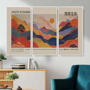 Yayoi Kusama Landscape Canvas Print, Vibrant Floral Mountain