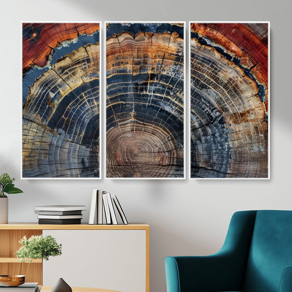 Abstract Tree Ring Wall Art Canvas Print
