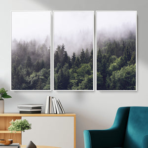 Misty Forest Wall Art | Foggy Forest Canvas Print | Large
