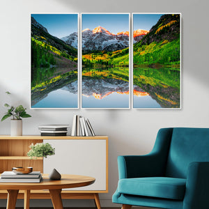 Majestic Snow-Capped Peaks Wall Art Canvas Print, Vibrant