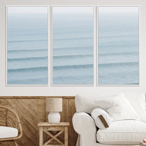 Ocean Waves Wall Art Canvas Print – Framed Solo Surfer Wave