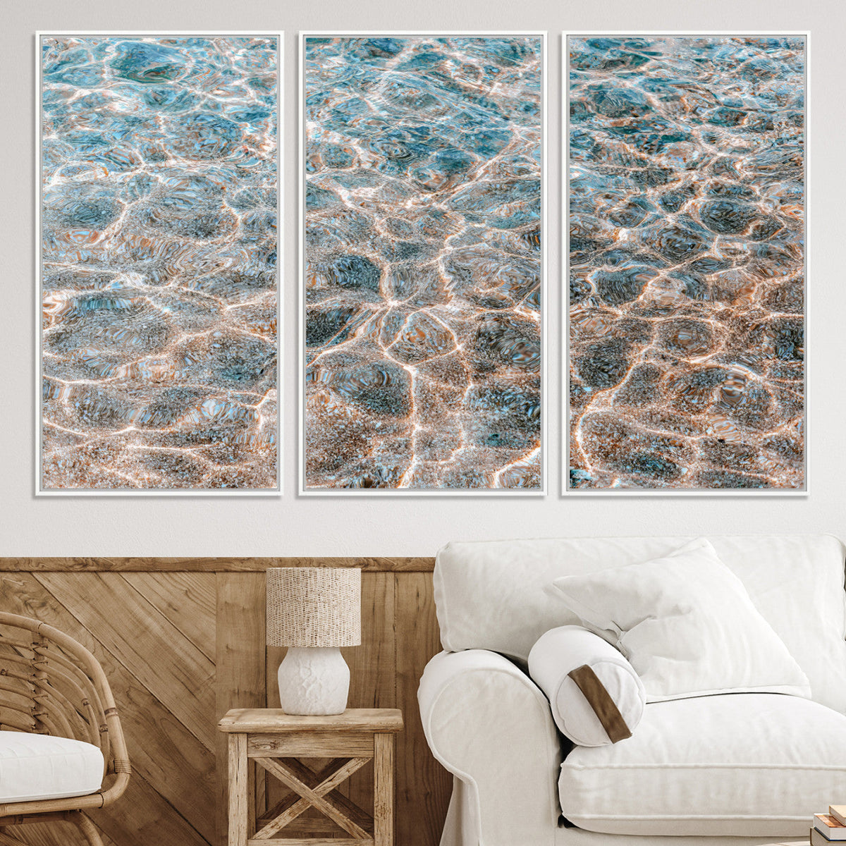Clear Water Wall Art Canvas Print – Framed Sunlit Ocean