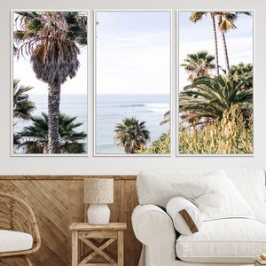 Coastal Palm Trees Wall Art Canvas Print – Framed Ocean