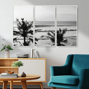 Tropical Coastline Wall Art Canvas Print – Framed Palm Trees
