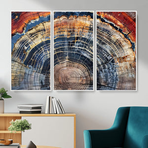 Tree Rings Wall Art Canvas Print – Framed Wood Art Picture