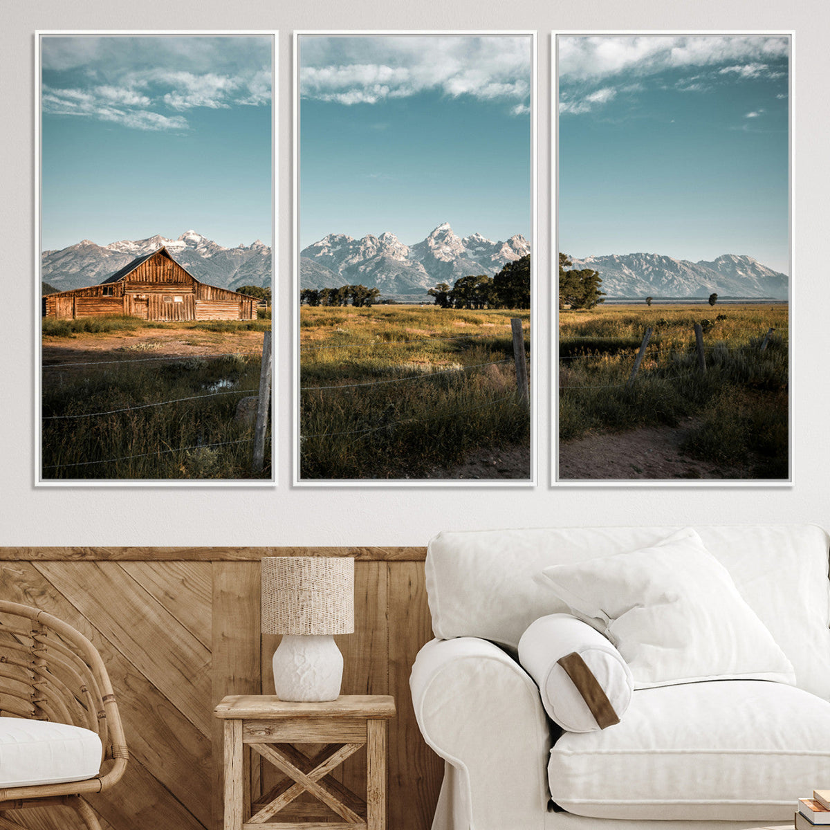 Rustic Farmhouse Wall Art Canvas Print – Teton Range Mormon