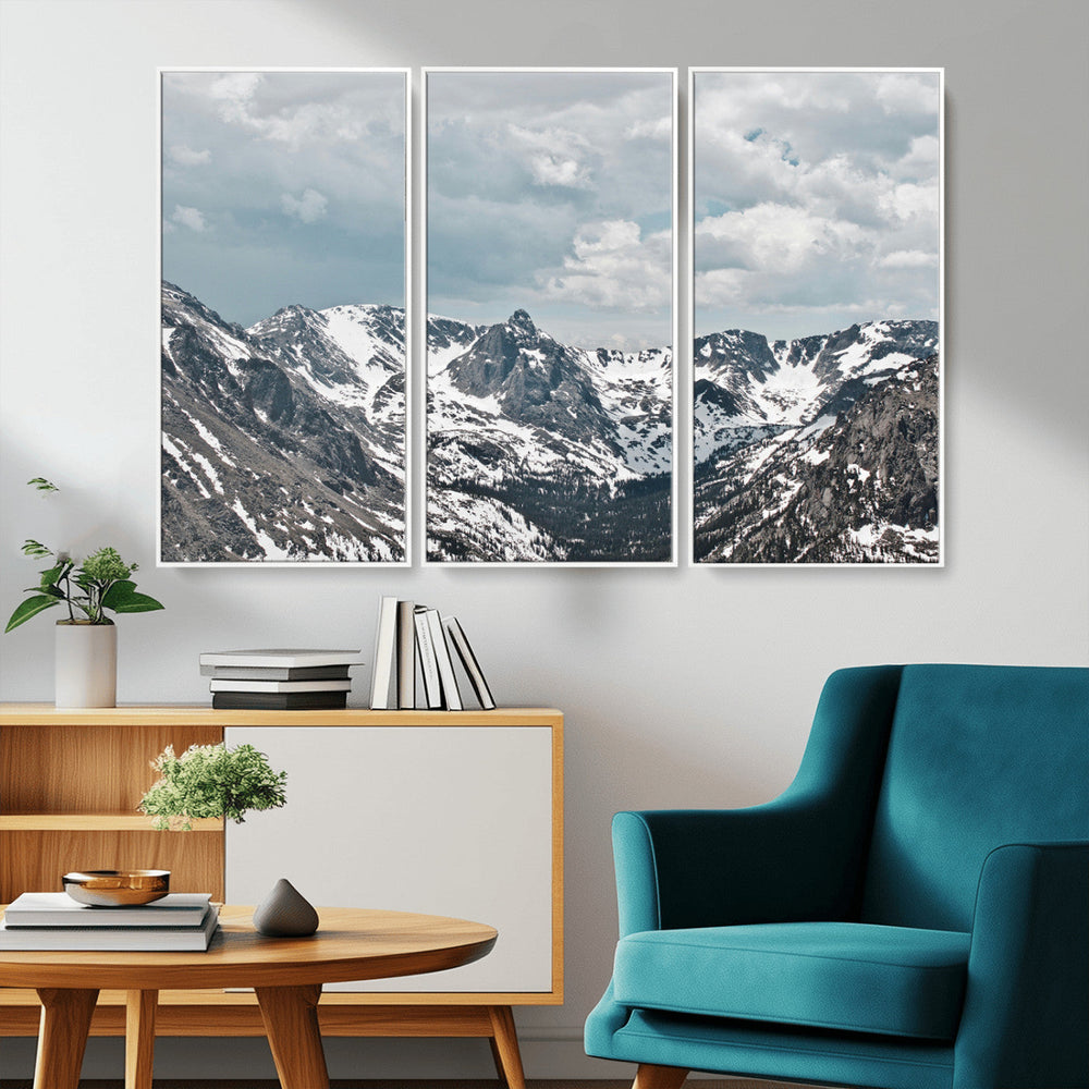 Snowy Peaks Wall Art Canvas Print – Alpine Wilderness