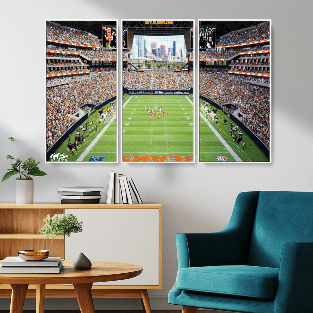 Chicago Bears Soldiers Field Wall Art Canvas Print – Framed