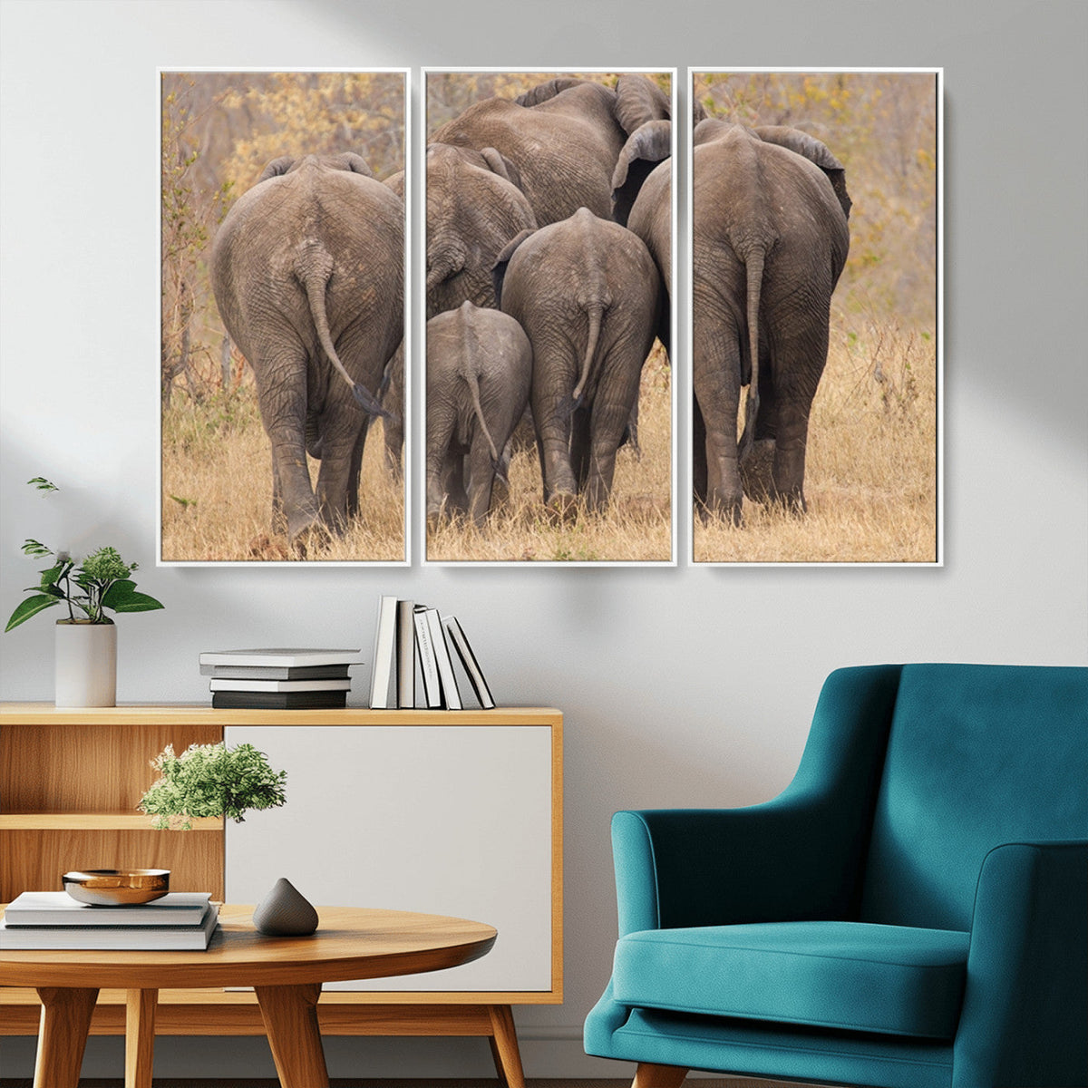 Wild Elephant Wall Art Canvas Print