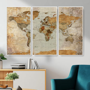 World Map Canvas Print – Detailed Map of the World Wall Art