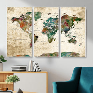 World Map Canvas Print – Framed Detailed Map of the World