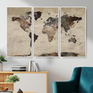 World Map Canvas Print – Detailed Map of the World Adventure