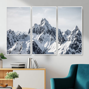 Snowy Mountain Range Canvas Print, Alpine Peaks Landscape
