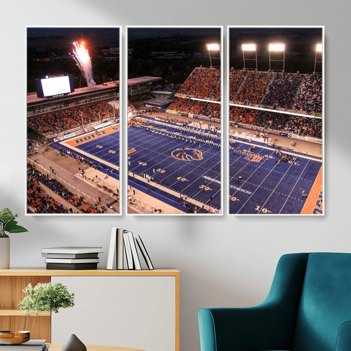 Boise State Stadium Large Wall Art Canvas Print for Living
