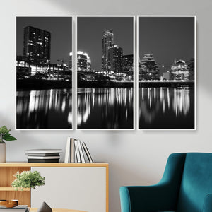 Austin Skyline Wall Art Canvas Print, Austin Downtown Night