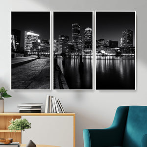 Boston Wall Art Canvas Print, Boston City Downtown Night
