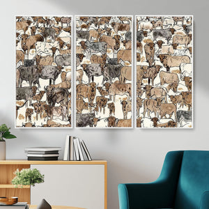 Abstract Longhorn Wall Art Canvas Print - Cow Animal Drawing