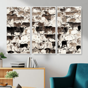 Abstract Texas Longhorn Print - Longhorn Herd Print for
