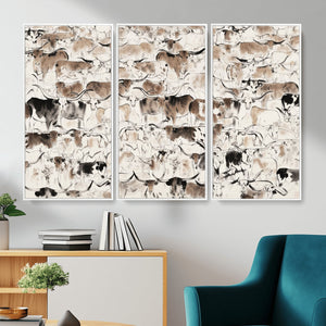 Abstract Texas Cow Canvas Print for Cabin and Western Home