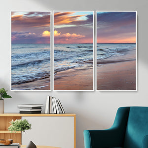 Ocean Sunset Wall Art Canvas Print – Coastal Beach