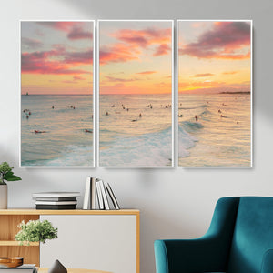 Sunset Beach Wall Art Canvas Print – Soft Coastal