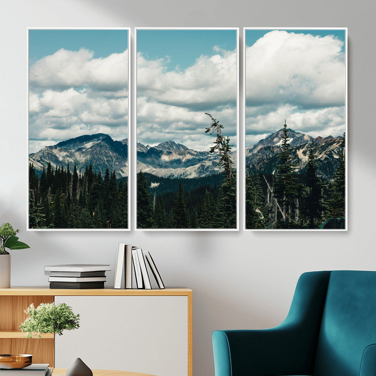 Mountain Forest Wall Art Canvas Print, Alpine Pine Tree