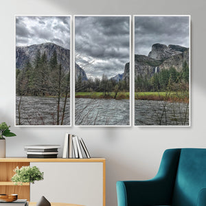 Yosemite Valley River Wall Art Canvas Print, Granite Cliffs
