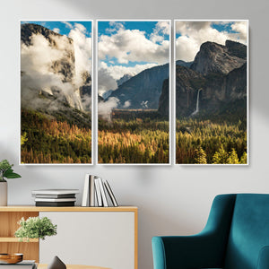 Yosemite Valley River Wall Art Canvas Print