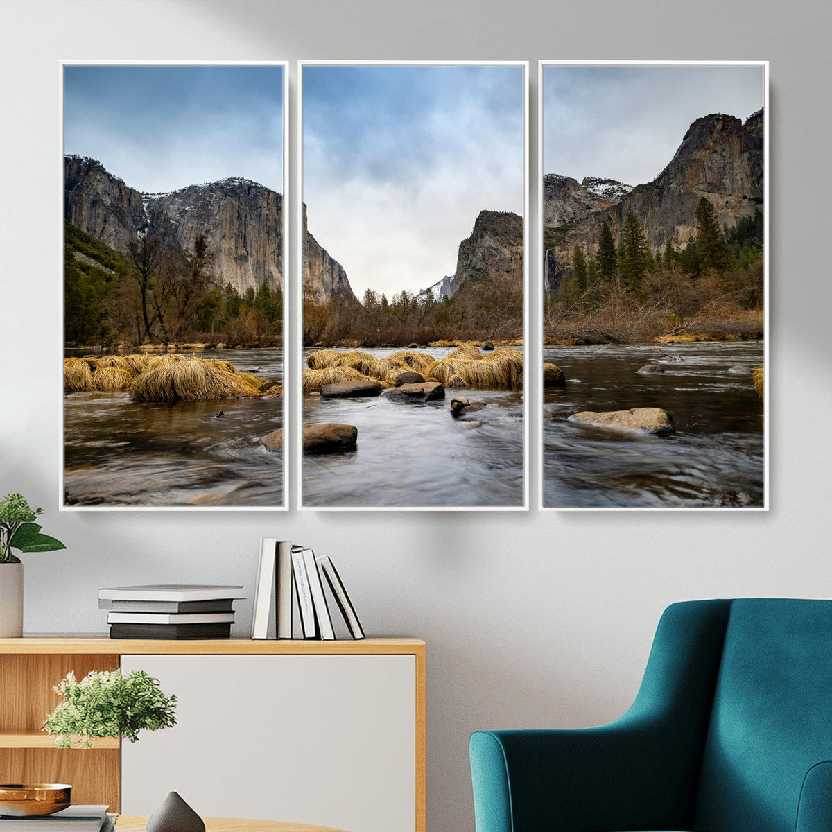 Yosemite Valley Mountain Landscape Wall Art Canvas Print,
