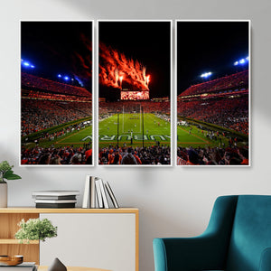 Auburn Stadium Wall Art Canvas Print, College Football Night