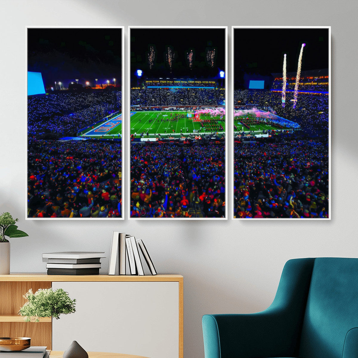 Ole Miss Rebels Vaught Hemingway Stadium Wall Art Canvas