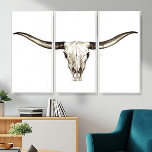 Longhorn Skull Wall Art Canvas Print – Rustic Western