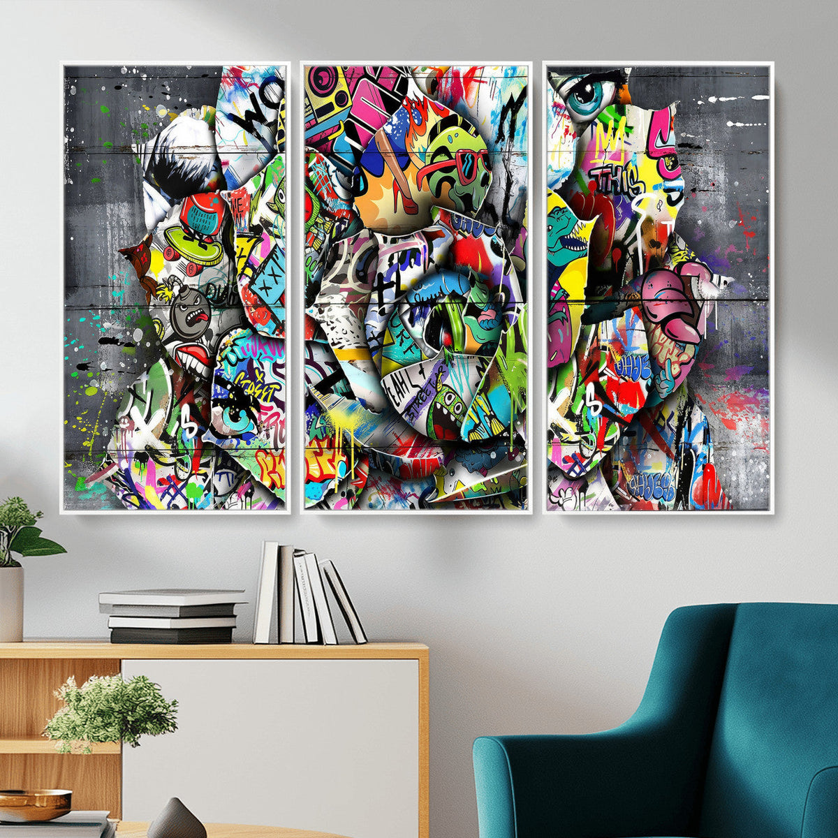 Abstract Graffiti Collage Street Art Wall Art Canvas Print