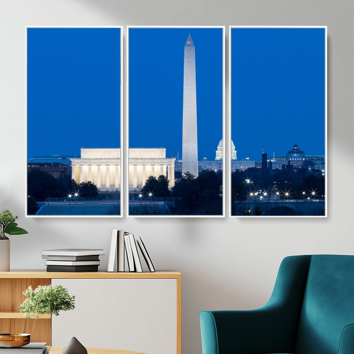 Washington DC Skyline Wall Art Canvas Print – Lincoln