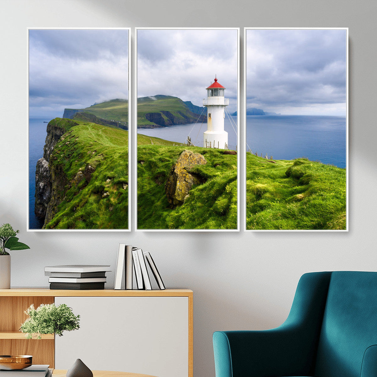 Cliffside Lighthouse Wall Art Canvas Print – Coastal