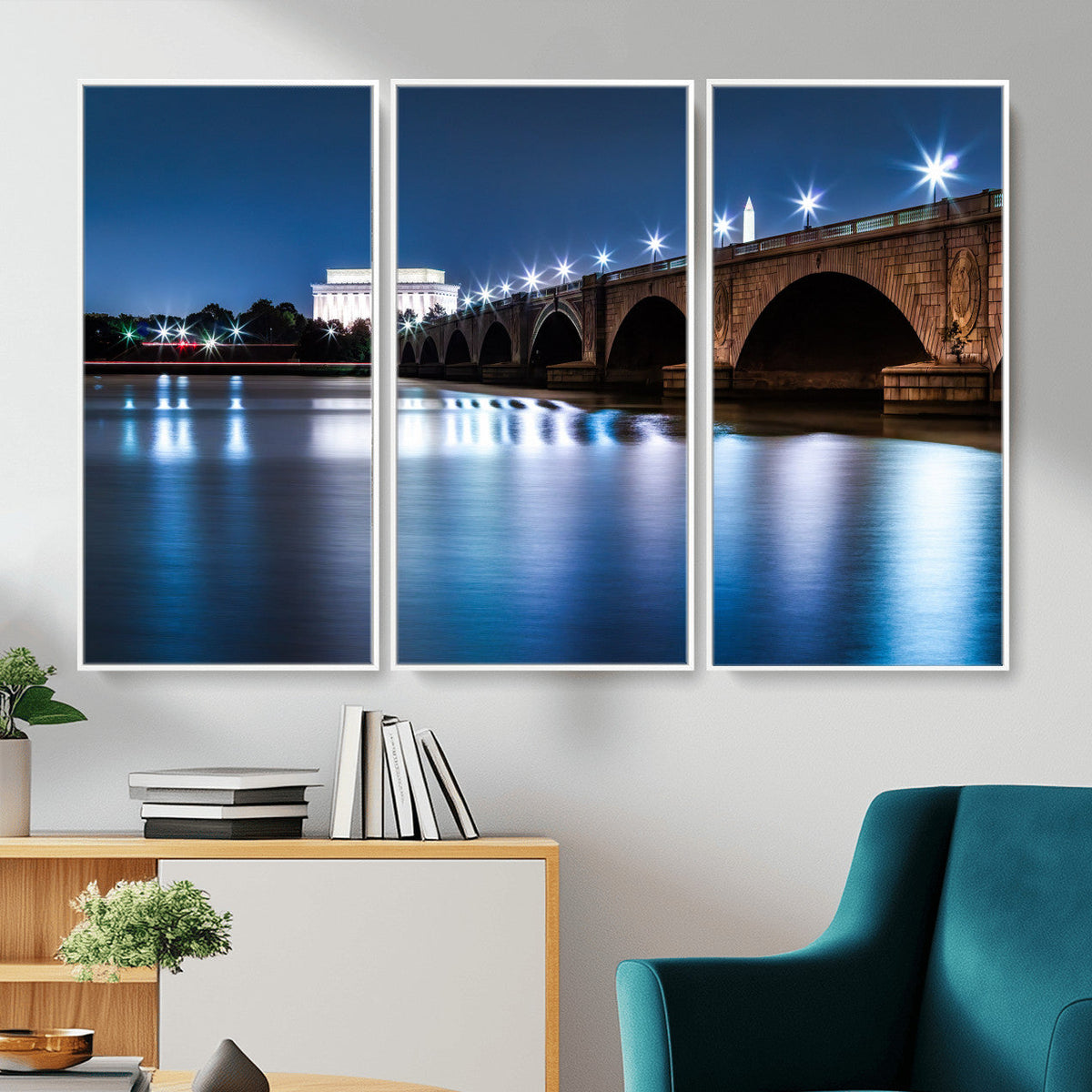 Washington DC Wall Art Canvas Print – Lincoln Memorial Night