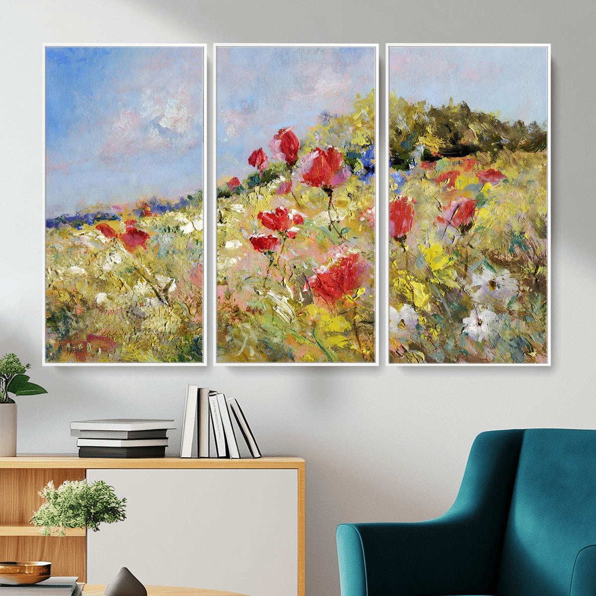 Abstract Mountain Landscape Wall Art Canvas Print – Textured
