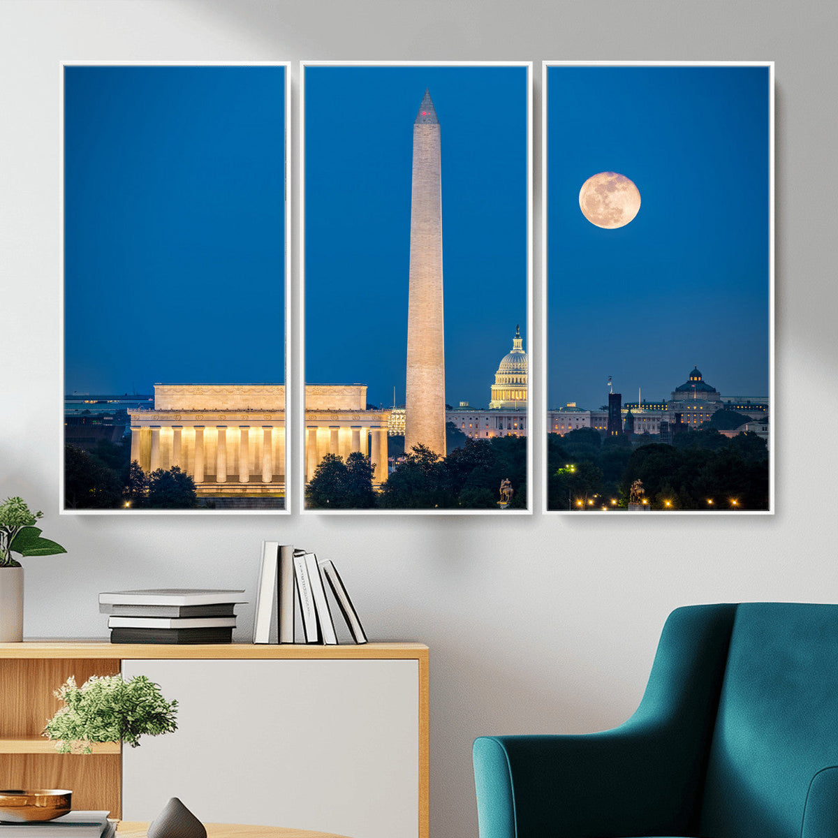Washington DC Skyline Wall Art Canvas Print – Lincoln