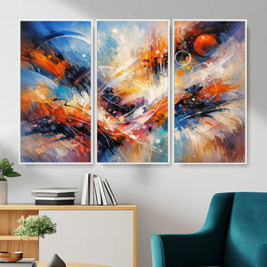 Lyrical Abstraction Wall Art Canvas Print, Orange Blue