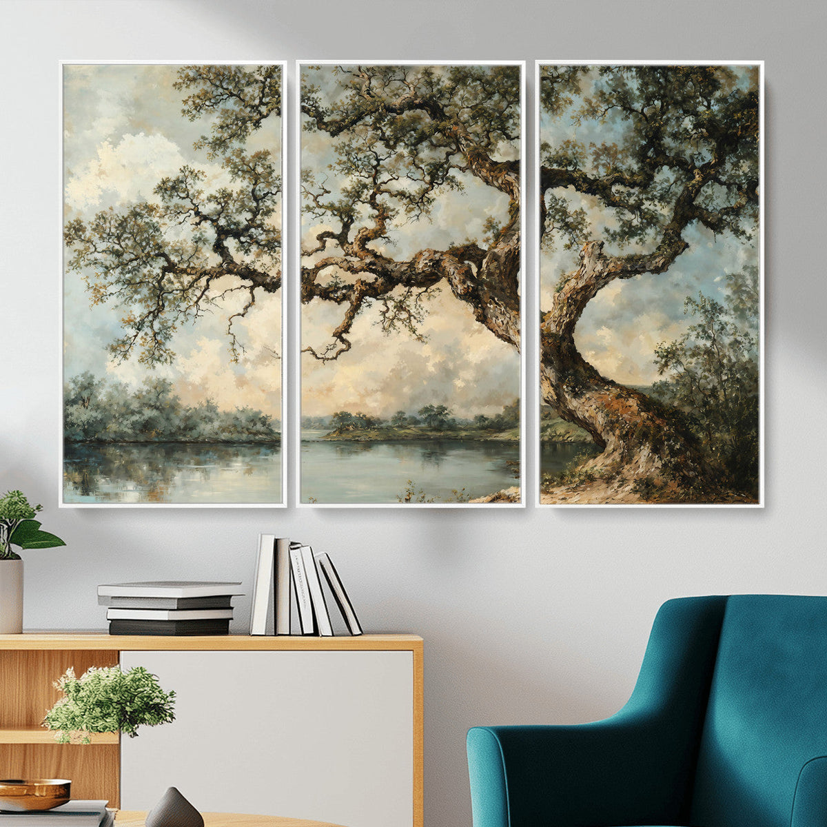 Old Oak Tree Canvas Wall Art, Turner Inspired Romantic