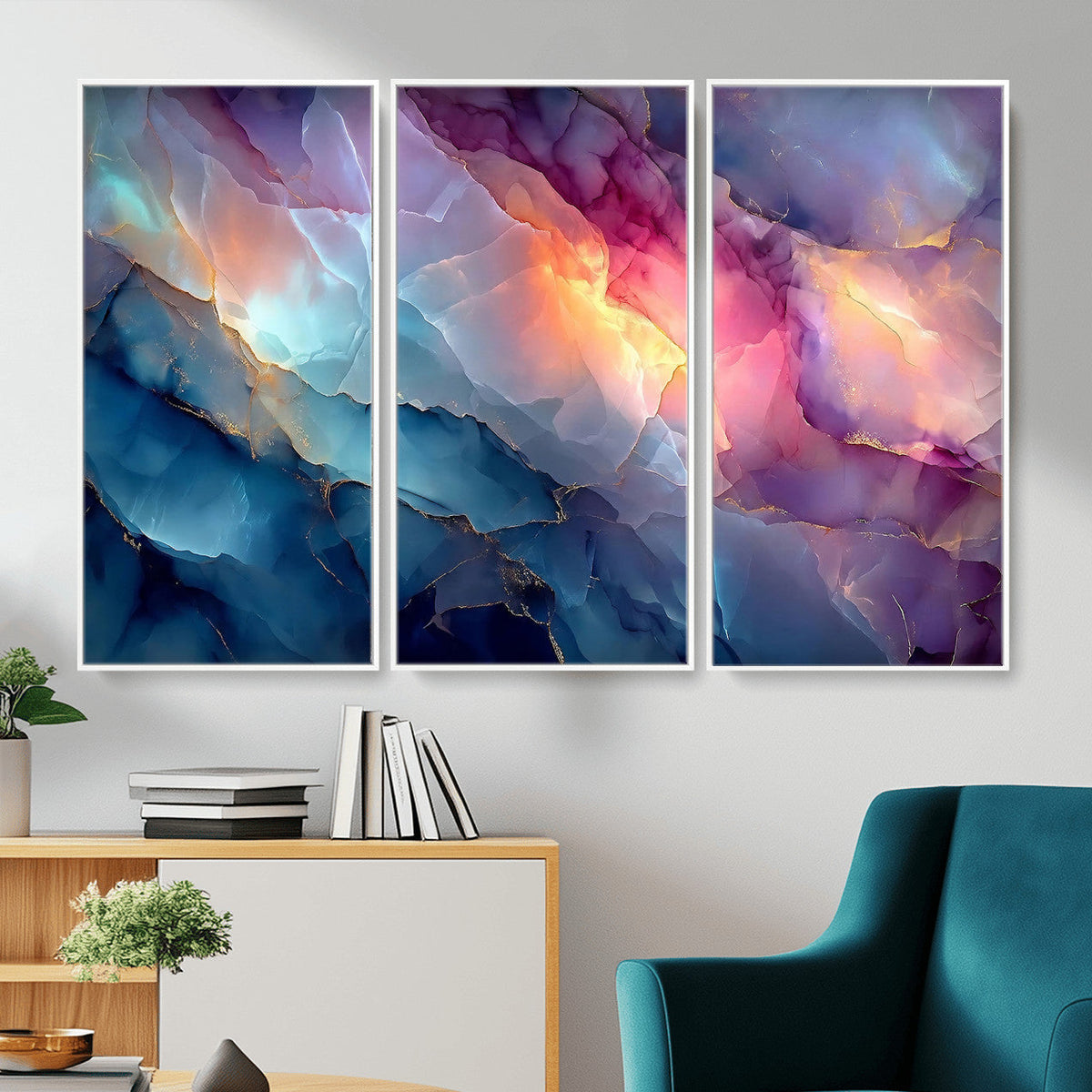 Colorful Abstract Canvas Wall Art Print, Vibrant Popup Color Art Print