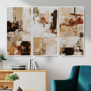 Blue Teal Abstract Canvas Wall Art, Modern Textured Painting Print, Navy Orange White Contemporary Art, Neutral Living Room Decor, Office Art