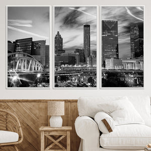 Black and White Atlanta Wall Art Canvas Print