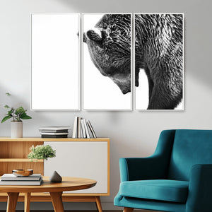 Black and White Grizzly 399 Bear Canvas Print Wall Art |