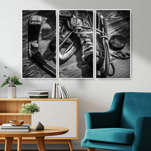 Old Pair of Mens Skates Wall Art Canvas, Men Skates Wall Art
