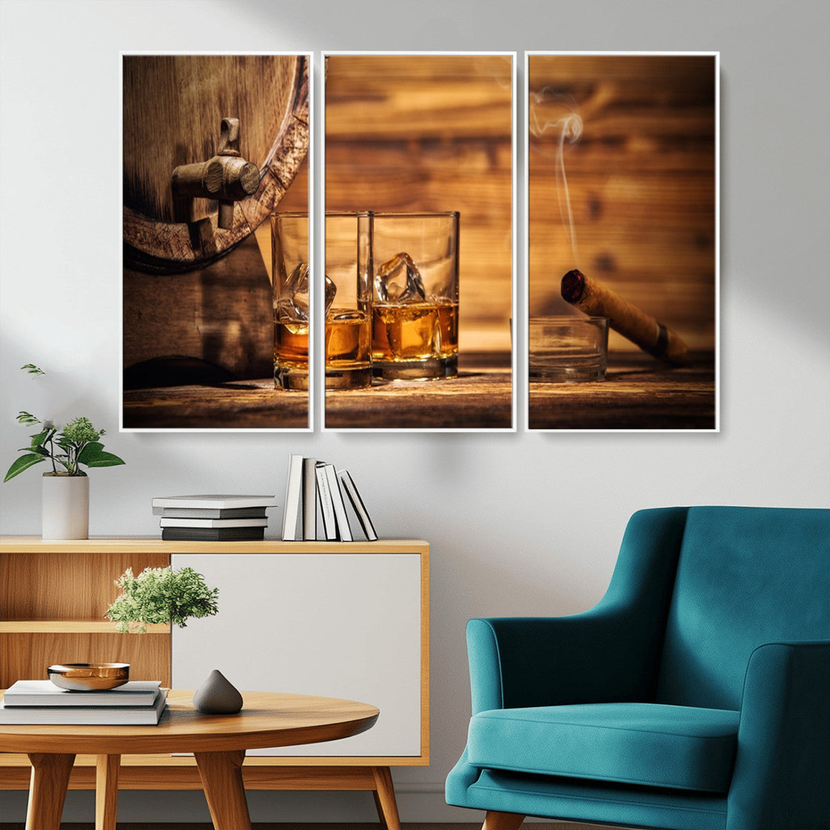 Rustic Whiskey and Barrel Canvas Print