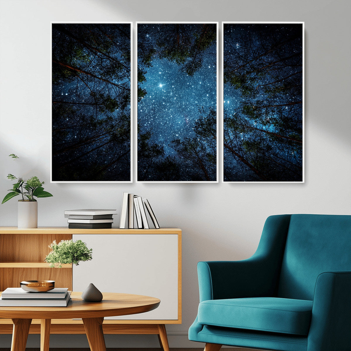 Forest and Stars Wall Art Canvas Print