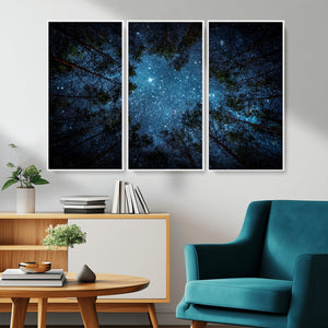 Forest and Stars Wall Art Canvas Print
