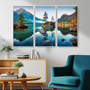 Crystal Clear Lake Wall Art | Mountains Wall Art Canvas | 3